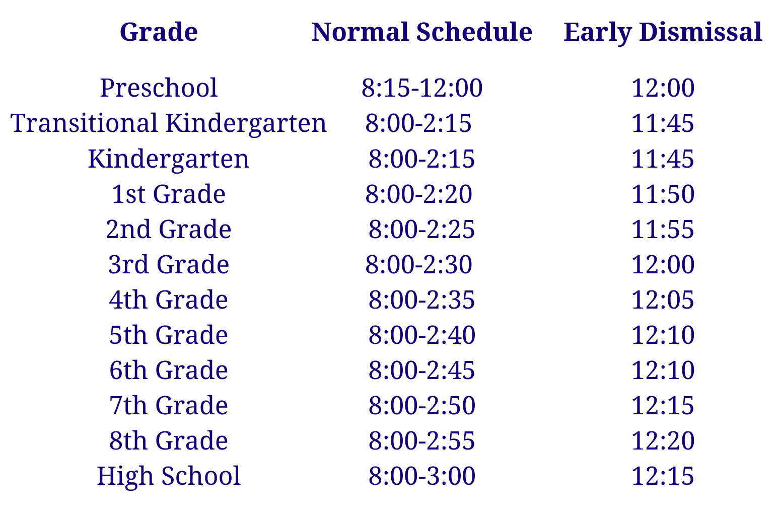School Calendars High Point Christian Academy